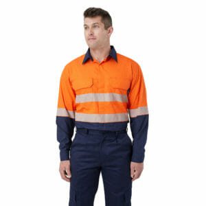 Shirt Lightweight FR Orange/Navy Segmented Tape