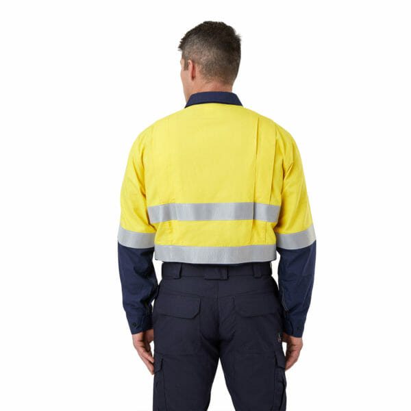 Shirt Lightweight FR Yellow/Navy Perforated Tape - Image 2